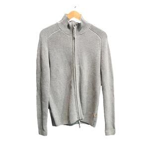 Reyn Spooner Grey Full Zip Men's Downtown Fisherman Knit Sweater Size Small